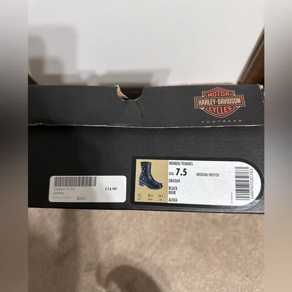 Harley-Davidson Black Leather Alivia Ankle Boots - Picture 3 of 4